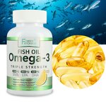 Omega 3 Fish Oil Pills - Triple Strength 2500MG 120 Count Brain Joint Support