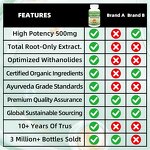 Ashwagandha Root Capsules - 120 Veg Count Mood Support Supplement