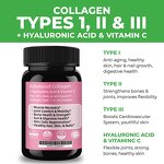Collagen Capsules - with Hyaluronic Acid Vitamin C 120 Count Hair Skin Support