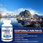 Triple Strength Omega 3 Capsules - 1200mg EPA DHA Heart Brain Eye Health Support