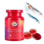 Krill Oil Softgels - 350mg Omega 3 130 Count Brain Function Support for Adults