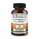 Calcium Magnesium Zinc D3 Tablets - 300 Count Bone Health Immune Function Support