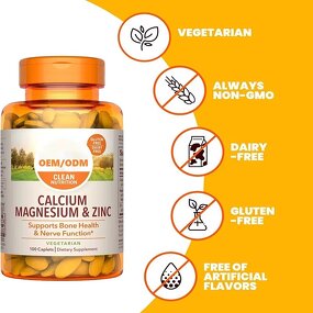 Calcium Magnesium Zinc Tablets - OEM ODM Immune Bone Health Adult Supplement