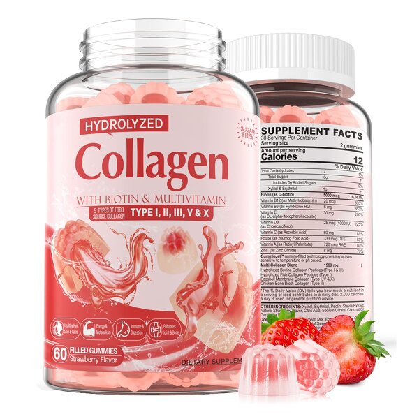 Multi Collagen Gummies - Types I II III V X Biotin Skin Whitening Hair Growth
