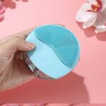 Korean Electric Facial Brush - 12 Speeds Rechargeable Pink Purple Blue Silicone Tool