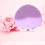 Korean Electric Facial Brush - 12 Speeds Rechargeable Pink Purple Blue Silicone Tool