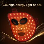 8 LED Face Neck Mask - Silicone Red Light Therapy Whitening Anti-Aging Rechargeable