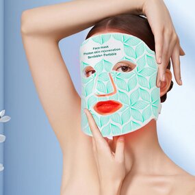 Wireless 8 Color LED Mask - Home Spa Silicon Infrared 850nm 630nm Red Light Therapy