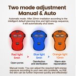 3 Color LED Facial Neck Mask - Rechargeable 807 Lamp Beads Photon Red Light Therapy