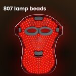 3 Color LED Facial Mask - Rechargeable 635nm Blue Orange Red Light Acne Treatment CE