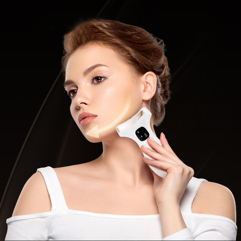 Face Massager Manufacturer - Factory Price Anti-aging Neck Lifting LED Light Hot Cold Compress