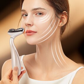 Face Massager Manufacturer - OEM Microcurrent Thermal Vibration Lifting Glow Therapy for Face Neck
