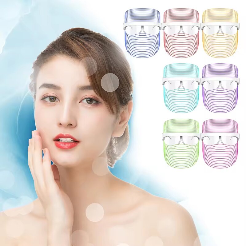 LED Light Therapy Mask Manufacturer - Transparent Wireless 7-in-1 Anti Wrinkles Photon PDT