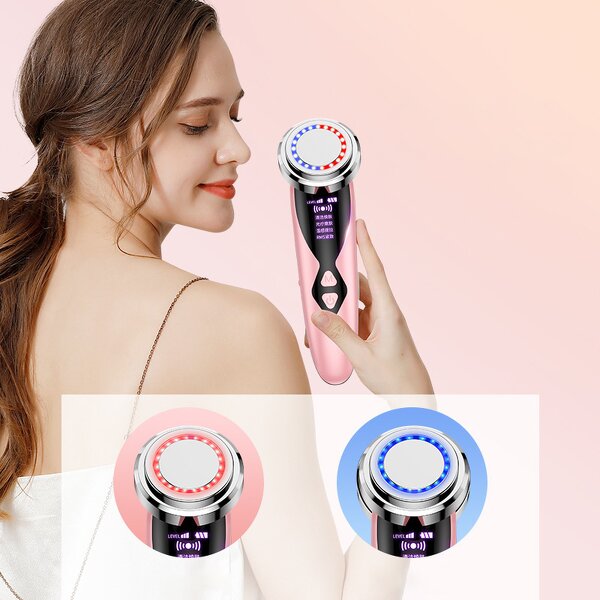 Facial Cleansing Device Manufacturer - Portable Red Blue Light Essence Importer Vibration Skin Photorejuvenation