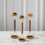 Tiger Eye Facial Roller - Natural Stone Double Head Face Eyes Body Slimming Tool