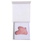 Pink Crystal Gua Sha Board - Rose Quartz Facial Scraping Tool with Box