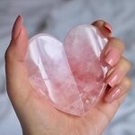 Heart Shaped Rose Quartz Gua Sha - Custom Natural Pink Agate Facial Massage Tool