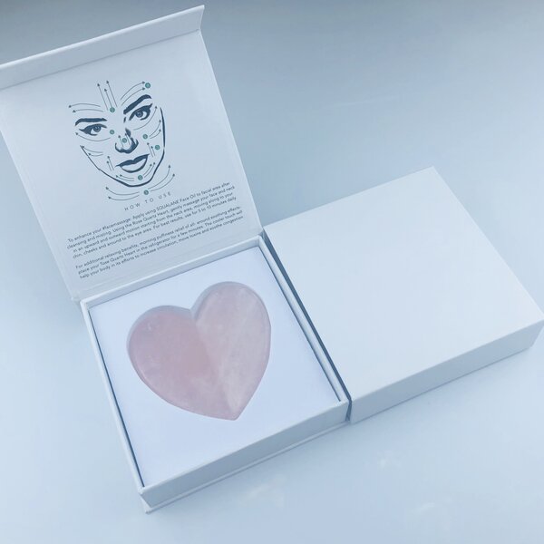 Heart Shaped Rose Quartz Gua Sha - Custom Natural Pink Agate Facial Massage Tool