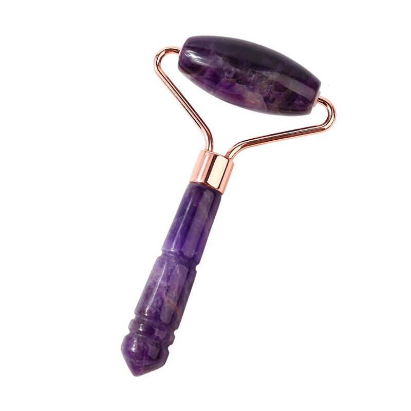Amethyst Mini Jade Roller - High Quality Authentic Gemstone Crystal Massage Tool