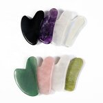 Jade Roller Gua Sha Set - Raw Facial Massage Kit with Storage Box