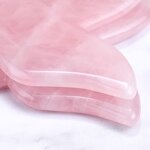 Butterfly Rose Quartz Gua Sha - Private Label 100% Natural Crystal Facial Tool