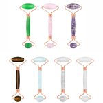 Jade Roller Gua Sha Set - Raw Facial Massage Kit with Storage Box