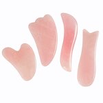Rose Quartz Gua Sha Scraper - Pink Crystal Fish Shaped Facial Massage Plate