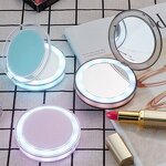 Stainless Steel Travel Mirror - Unbreakable Ultrathin Pocket Mirror with PU Case