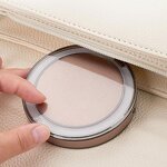 Stainless Steel Travel Mirror - Unbreakable Ultrathin Pocket Mirror with PU Case