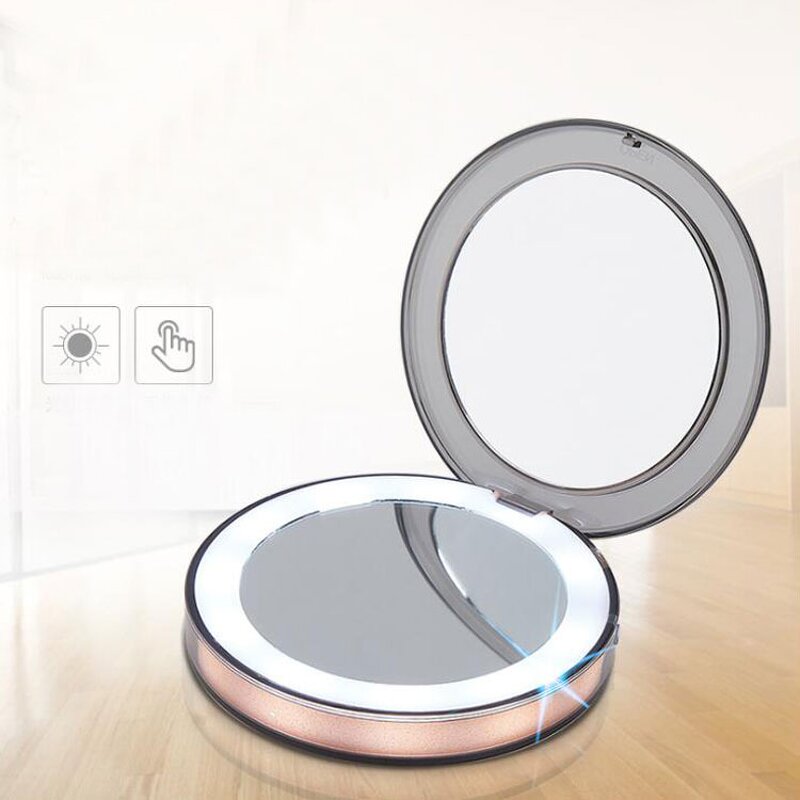 Stainless Steel Travel Mirror - Unbreakable Ultrathin Pocket Mirror with PU Case