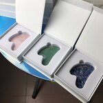 Pink Crystal Gua Sha Board - Rose Quartz Facial Scraping Tool with Box