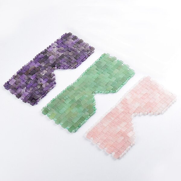 Pink Crystal Eye Mask - Private Label Natural Rose Quartz Cold Massage Stone