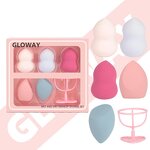 Makeup Sponge Set Manufacturer - Custom Multicolor 5Pcs Different Shapes Latex Free Beauty Blending with Holder