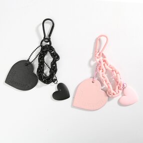 Keychain Manufacturer - Fashion Leather Love Heart Shaped PU Bag Pendant Car Charm for Woman