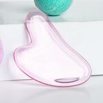 Gua Sha Tool Manufacturer - Heart Shape Imitated Jade Durable Pink Purple Glass Private Label for Body Neck Face