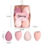 Makeup Sponge Manufacturer - Custom Logo Multi-Colored Professional Wet Dry Use 4Pcs with Storage Box
