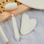 Gua Sha Tool Manufacturer - Hot Sales 3 Specifications Custom 100% Real Natural White Jade for Neck Body