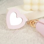 Keychain Mirror Manufacturer - High Quality Portable PU Leather Heart Small Lipstick Holder for Women