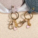 Keychain Mirror Manufacturer - Custom Logo Round Leather Car Bag Key Ring Pu Leather Travel Pocket Mirror