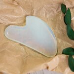 Gua Sha Massager Manufacturer - 100% Real Natural Heart Shape White Opal Board Scraping for Face Neck Body