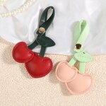 Keychain Manufacturer - PU Leather Colorful Simulation Fruit Sweet Cute Cherry Pendant for Girls