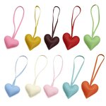 Keychain Manufacturer - Fashion Love Heart Shape PU Leather Tags Embossesd Hang Pendant Ornament Wristlet