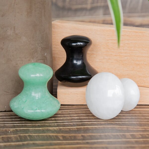Gua Sha Tool Manufacturer - Natural Rose Quartz Green Aventurine White Jade Face Eyes Massager Custom Mushroom