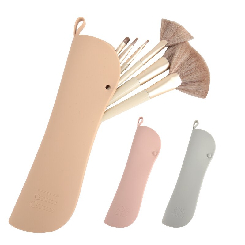 Makeup Brush Holder Manufacturer - Hot Custom Logo Portable Bpa Free Travel Silicone Organizer Case Bag