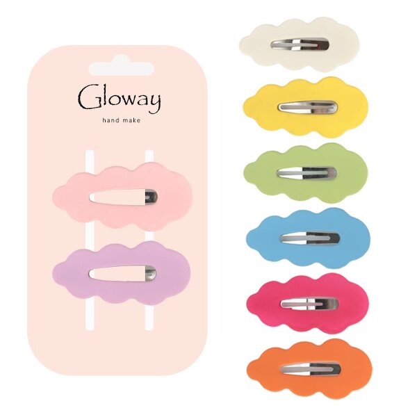 Hair Clips Manufacturer - Wholesale Cute Cloud Shaped Colorful Metal Snap Candy for Kids Teens