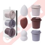 Makeup Sponge Set Manufacturer - Custom Premium Quality Multi-Colored Latex Free Blender with Coffee Cup Case