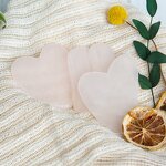 Gua Sha Stone Manufacturer - OEM Natural Handmade Facial Heart Shape Pink Rose Quartz
