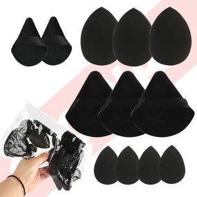 Makeup Sponge Set Manufacturer - 12Pcs Velvet Triangle Powder Puffs Soft Latex Free for Foundation Concealer