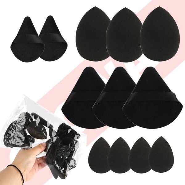 Makeup Sponge Set Manufacturer - 12Pcs Velvet Triangle Powder Puffs Soft Latex Free for Foundation Concealer
