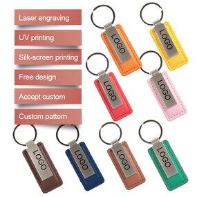 Keychain Manufacturer - Promotional Gifts Custom Logo Blank Leather Car Metal Key Fob Stocks